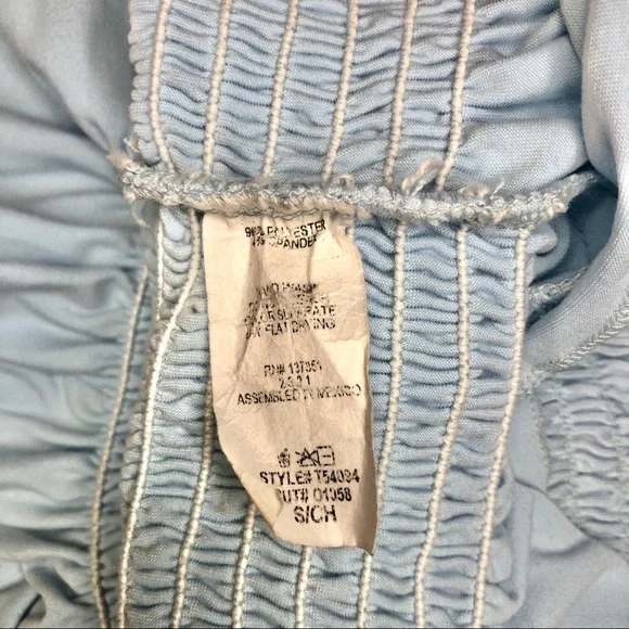 Gaze Baby Blue Ruffle One Shoulder Stretchy Peplum Blouse Top Size S - Picture 5 of 5